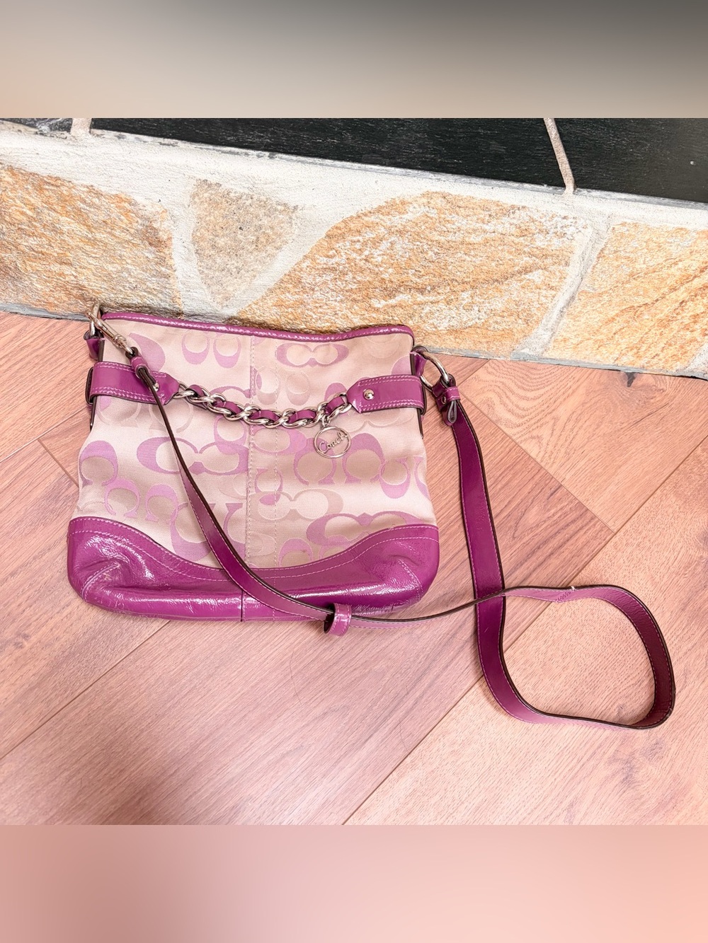 Y2K Coach Signature Shoulder Bag Pink - Picture 4 of 7